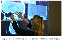  Fig. 2. A user performing a Zoom gesture on the wall-sized display.