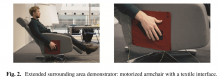 Fig. 2. Extended surrounding area demonstrator: motorized armchair with a textile interface.